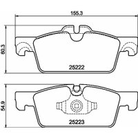 Brake pad set with wear warning contact 16 mm HELLA for...
