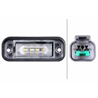 Exterior 12 V LED crystal clear licence plate light HELLA...