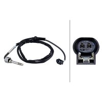 Sensor exhaust gas temperature screwed 2-pin 930mm cable HELLA for CHRYSLER