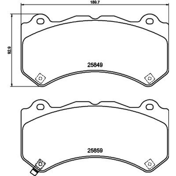 Bremsbelagsatz Scheiben mit Verschleißwarnung 16,2 mm HELLA für u.a. JEEP GRAND