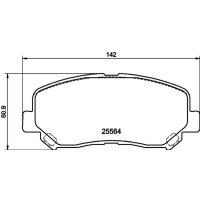 Brake pad set with wear warning 21.1 mm HELLA for JEEP...