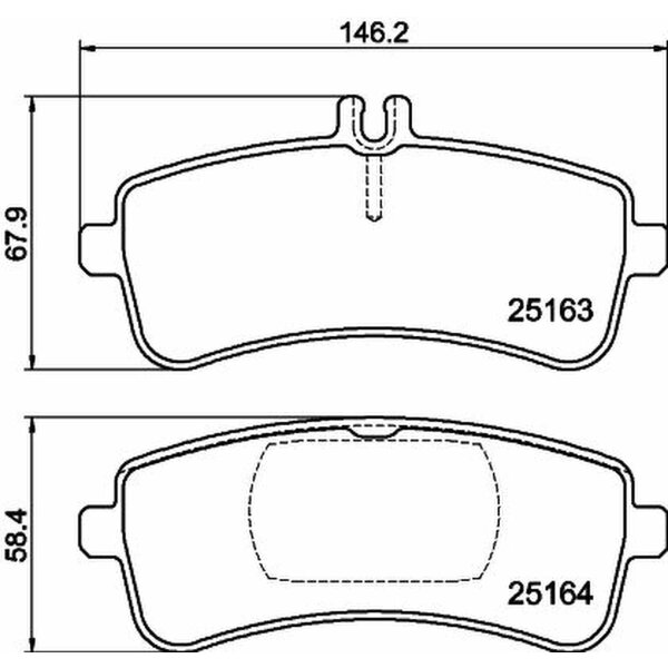 Bremsbelagsatz Scheibenbremse mit Verschleißwarnanzeige HELLA für u.a. MB AMG