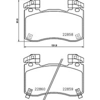 Brake pad set with wear warning contact 16.8 mm HELLA for...
