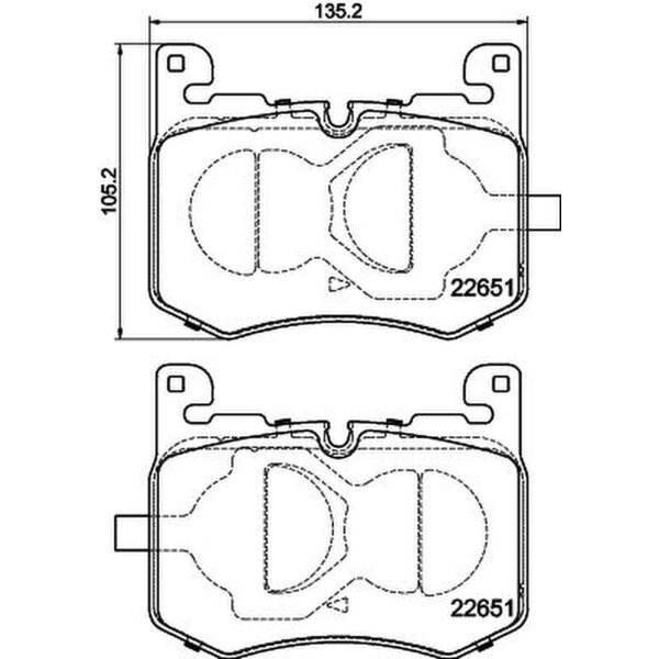 Brake pad set with wear warning 15.7 mm HELLA for JAGUAR F-PACE and others