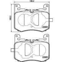 Brake pad set with wear warning 15.7 mm HELLA for JAGUAR...