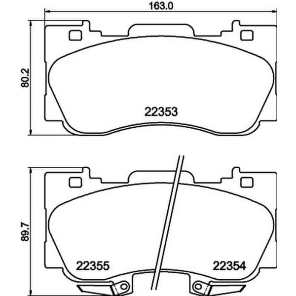 Brake pad set discs with wear warning 17.3 mm HELLA for FORD and others