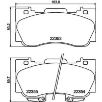 Brake pad set discs with wear warning 17.3 mm HELLA for...