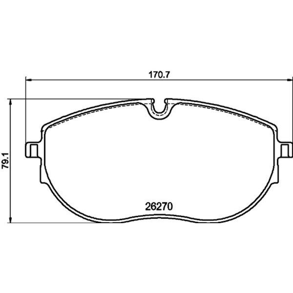 Brake pad set with wear warning contact 19 mm HELLA for e.g. VW TRANSPORTER