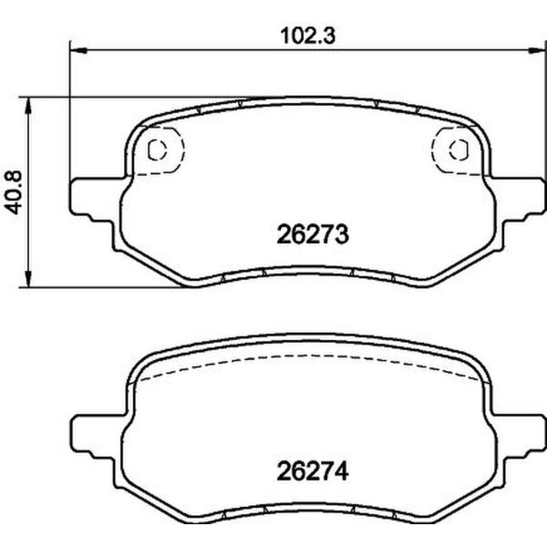 Bremsbelagsatz Scheiben mit Verschleißwarnanzeige 14,5 mm HELLA für FORD PUMA
