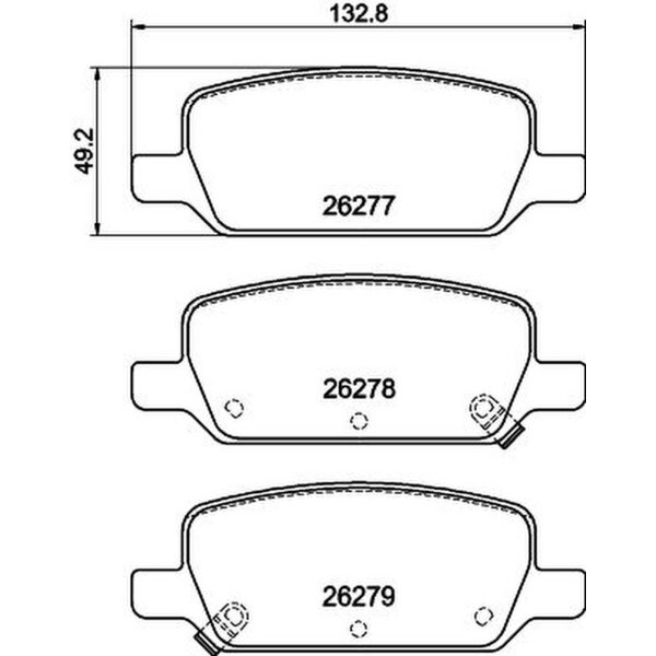 Bremsbelagsatz Scheiben mit Verschleißwarnung 15,6 mm HELLA für u.a. TESLA MODEL
