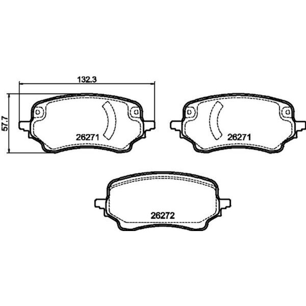 Bremsbelagsatz Scheiben mit Verschleißwarnanzeige 17,7 mm HELLA für FORD PUMA