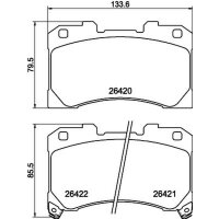 Bremsbelagsatz Scheiben mit Verschleißwarnung 14,7...