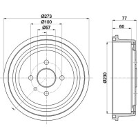 2 Bremstrommeln Ø 273 mm Ø 14,5 mm HELLA für u.a. OPEL KADETT