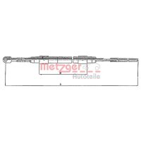 Cable parking brake rear disc brake METZGER for BMW 3 (E30)