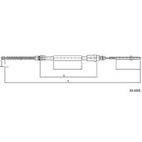 Cable parking brake rear left drum brake METZGER for...