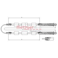 Seilzug Feststellbremse hinten 2.670mm METZGER für...