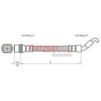 Brake hose 202mm METZGER for TOYOTA COROLLA sedan