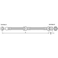 Brake hose 410mm METZGER for CHEVROLET LACETTI (J200)