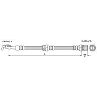 Brake hose 366mm METZGER for CHEVROLET LACETTI (J200)