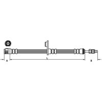 Brake hose 481mm METZGER for PEUGEOT 207/207+ (WA_)