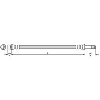 Brake hose 398mm METZGER for VOLVO V50 (545)