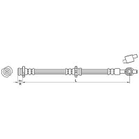Brake hose 493mm METZGER for NISSAN ALMERA TINO