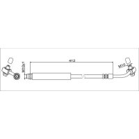 Brake hose rear left 412mm METZGER for OPEL MOKKA /