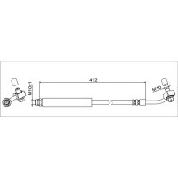 Brake hose rear right 412mm METZGER for OPEL MOKKA /