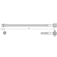 Brake hose front right 596mm METZGER for OPEL MOKKA /