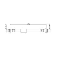 Brake hose rear 178mm METZGER for PEUGEOT 308 II