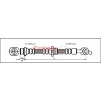 Brake hose 411mm METZGER for NISSAN PRIMERA (P11)