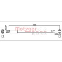 Bremsschlauch hinten links mit Hohlschraube METZGER...