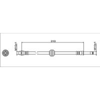 Brake hose rear 310mm METZGER for BMW 5 (G30)