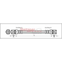 Brake hose 199mm METZGER for OPEL KADETT E