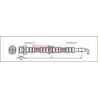 Brake hose 415mm METZGER for VOLVO S40 I