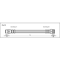 Brake hose 283mm METZGER for VW GOLF II