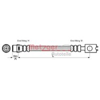 Brake hose 195mm METZGER for VW PASSAT B5