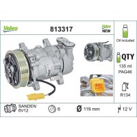 Compressor air conditioning 119mm VALEO for CITROËN...