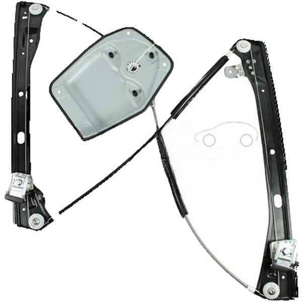Electric front right Window Regulator with base carrier METZGER for VW GOLF