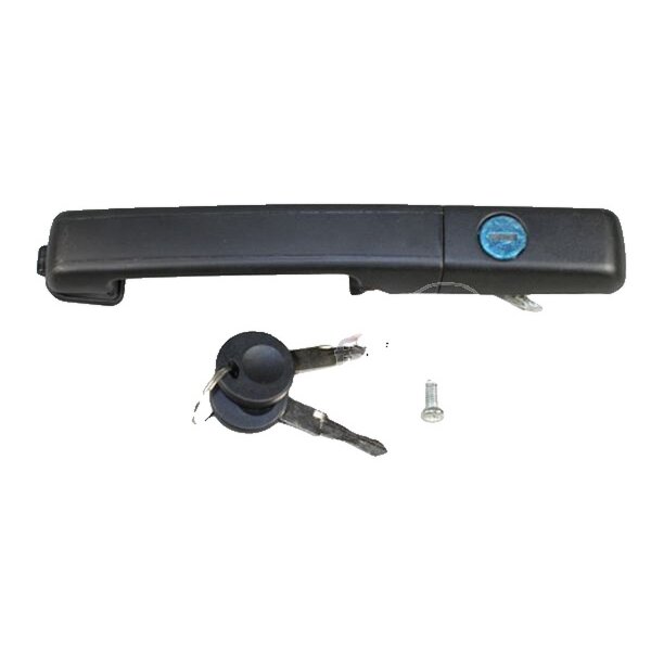 Exterior Door Handle front left with Key black METZGER for e.g. VW PASSAT