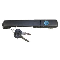 Exterior Door Handle front right with Key black METZGER...