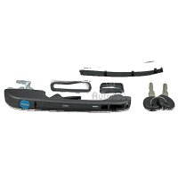 Exterior Door Handle front right with Key black METZGER...