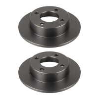 2 Brake Discs rear axle full Ø 68 mm 10 mm VALEO...