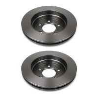 2 Brake Discs rear axle full Ø 75 mm 10 mm VALEO...