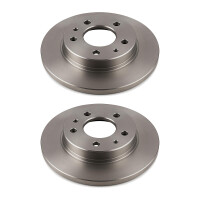 2 Brake Discs rear axle full Ø 71 mm 10 mm VALEO...