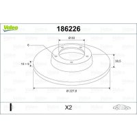 Brake disc full VALEO for RENAULT 5 (122_)