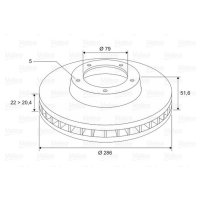 Front brake disc ventilated VALEO for BMW 3 Coupe