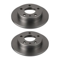 2 Brake Discs rear axle full Ø 75 mm 10 mm VALEO...