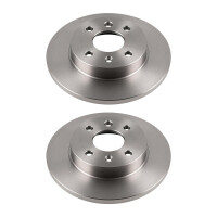 2 Brake Discs rear axle full Ø 61 mm 12 mm VALEO...