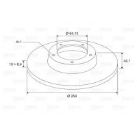 Rear brake disc full VALEO for MINI (R56)